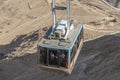 Tourist cable car funicular ÃËÃâ Ruins of the ancient fortress of Massada on the mountain near the dead sea in southern Israel Royalty Free Stock Photo